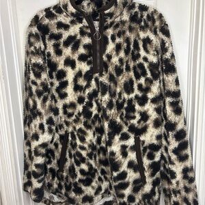 Cozy Sherpa Jacket with Animal Print
